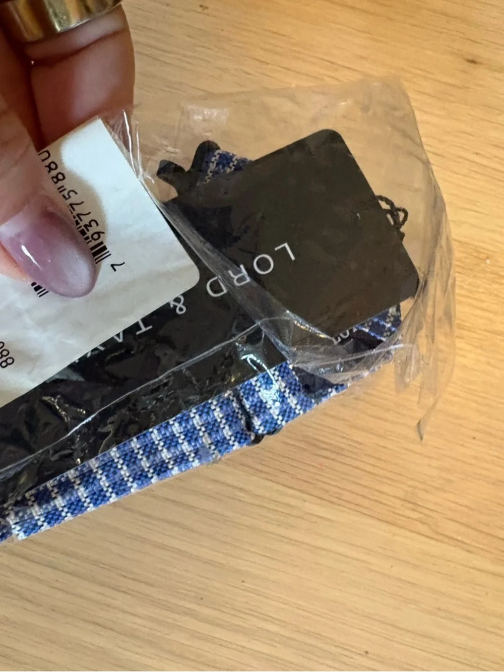 Lord & Taylor Blue & White Houndstooth Pre-Tied Kids Bow Tie